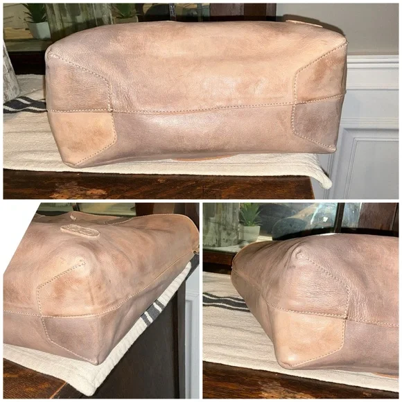 NWOT Bed Stu Leather Charlotte Reversible Shoulder Bag Tote Black Grey $255 - Picture 15 of 16